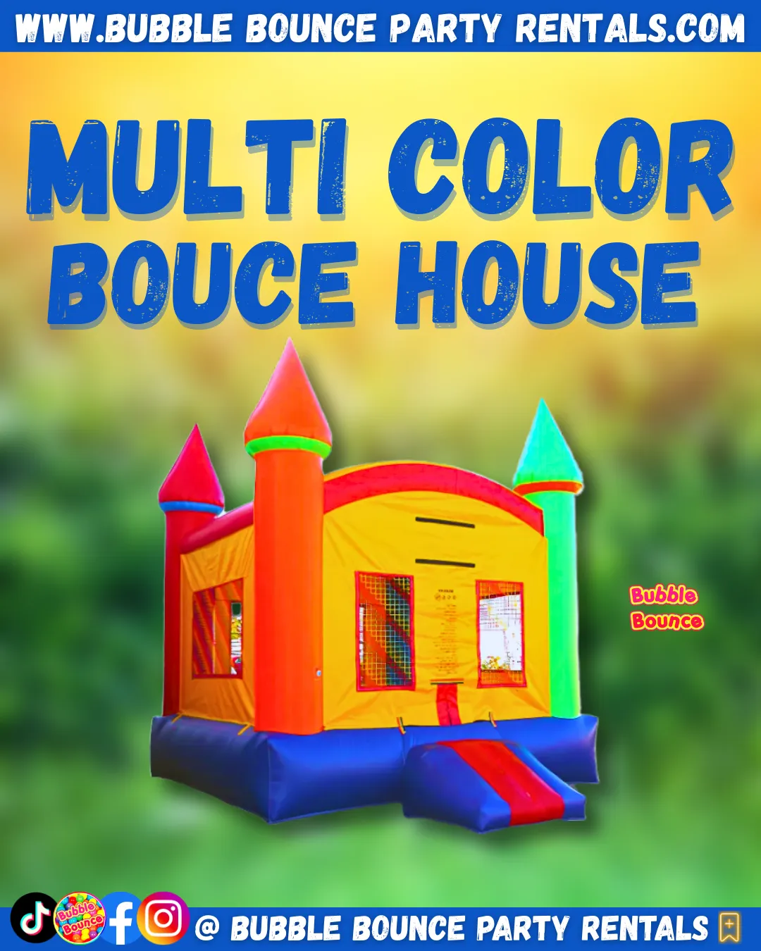Classic Multi-Color Castle Jumper – 11x11 Bounce House Rental 🎉