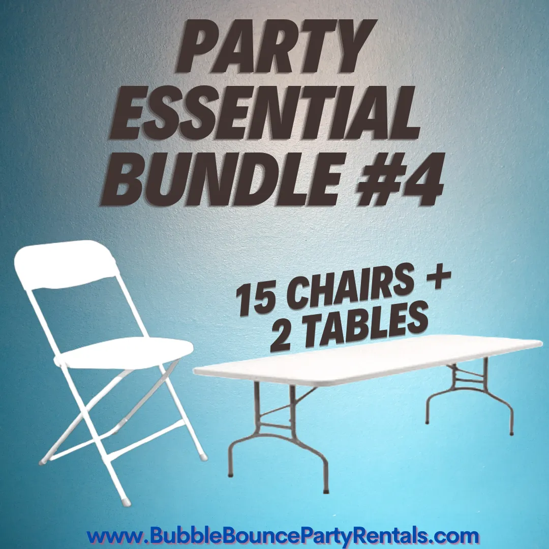 Party Essential 2 Tables + 15 Chairs Bundle #4