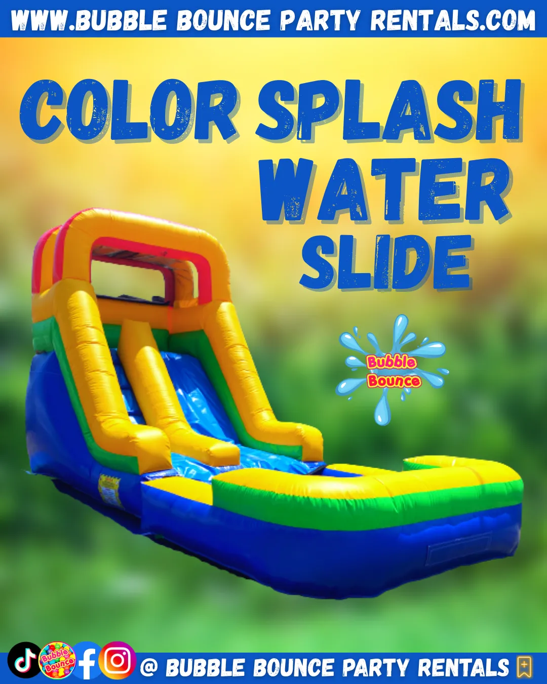 Multi-Color Splash Water Slide - 13 ft Water Slide