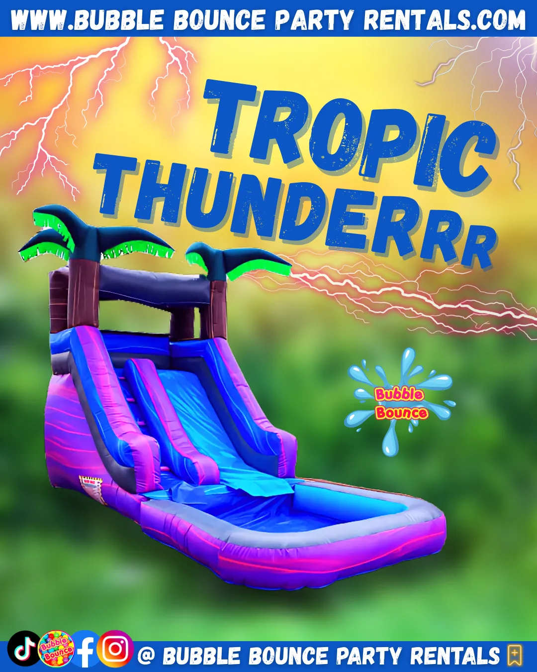 Tropic Thunder  13ft  Water Slide Island Vibes 💦🌴