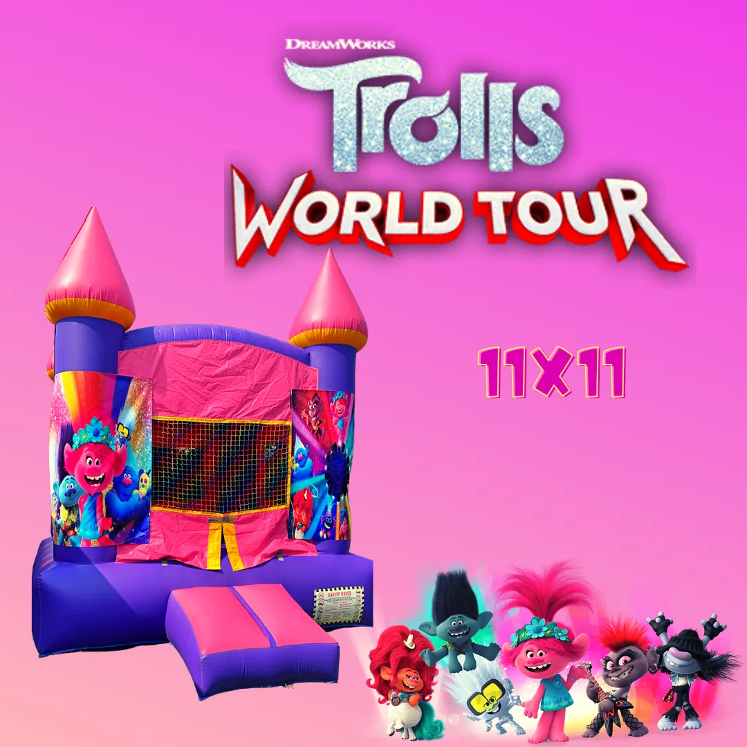 Trolls Pink Purple 11x11 Bounce House