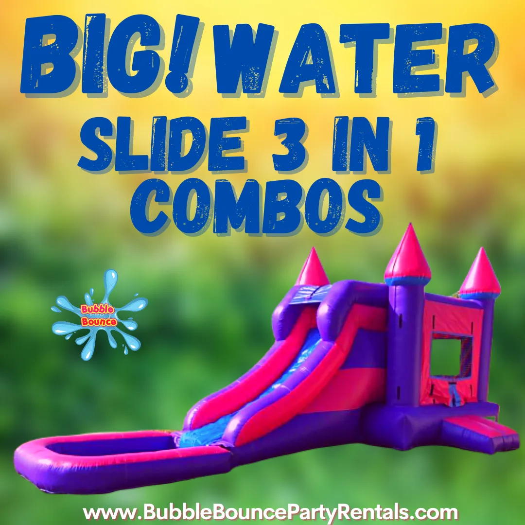 3-in-1 Big Jumper Water Slide Combo – Pink, Purple & Blue (WSPPB)