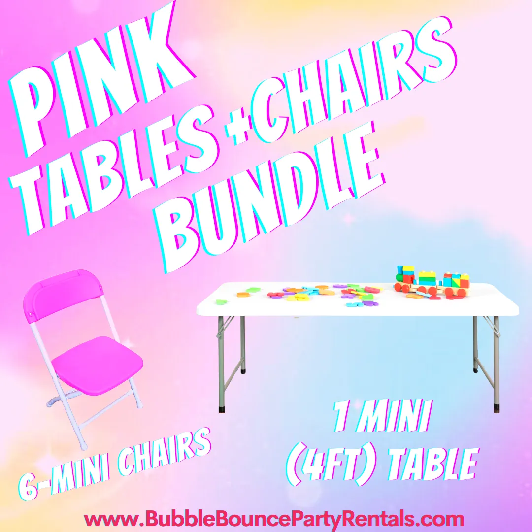 Pink Only Mini 1 Table + 1 Pink Mini Chairs Bundle