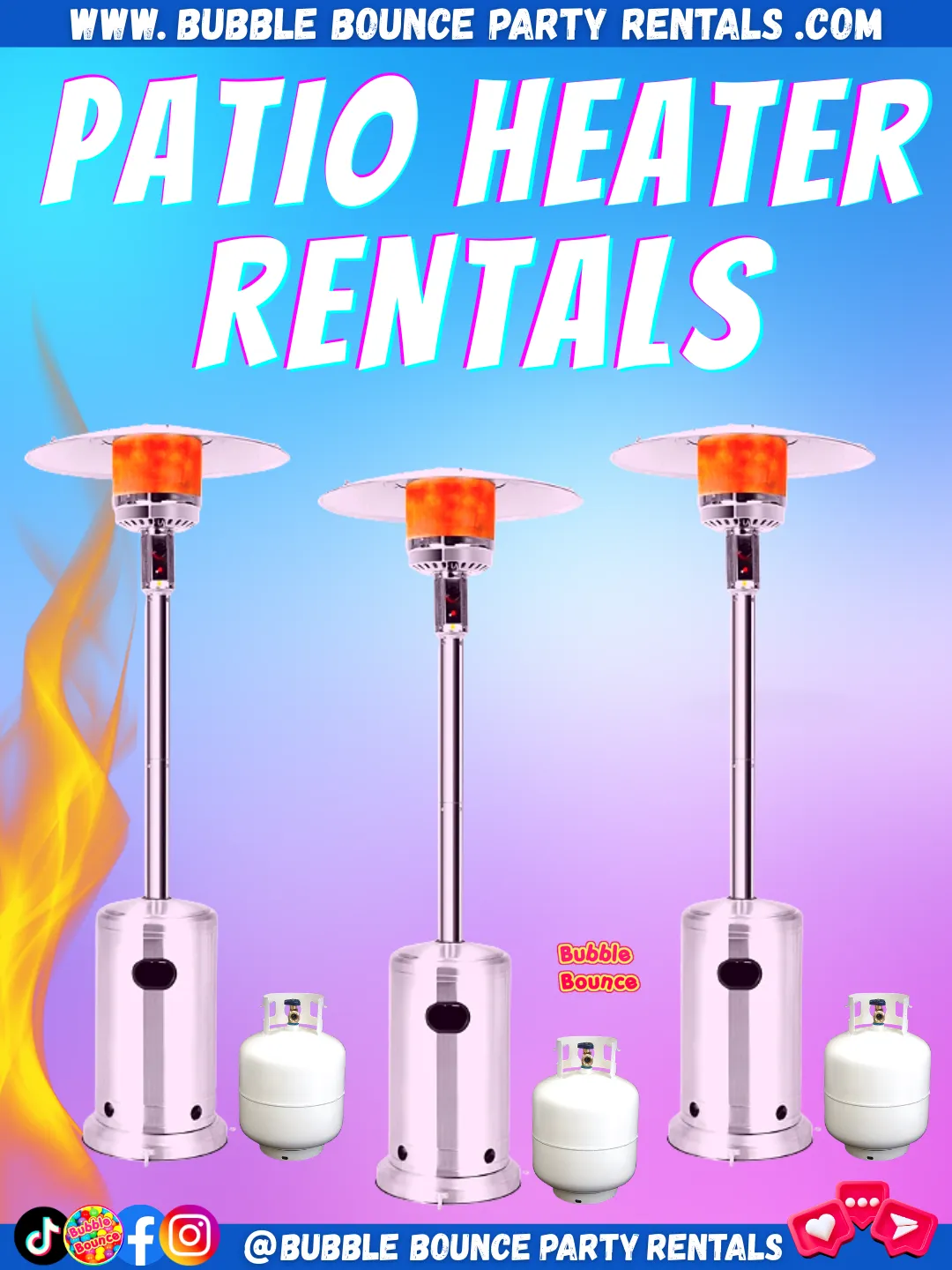 Outdoor Patio Heaters- Includes Full Propane Tank