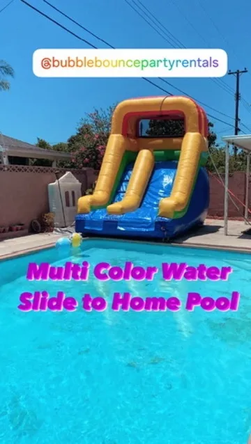 Multi-Color Splash Pool Slide 13 ft Backyard Water Slide to Pool Conversion: