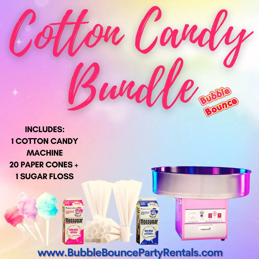 Cotton Candy Machine Rental + Supplies Bundle – Carnival Party Favorite