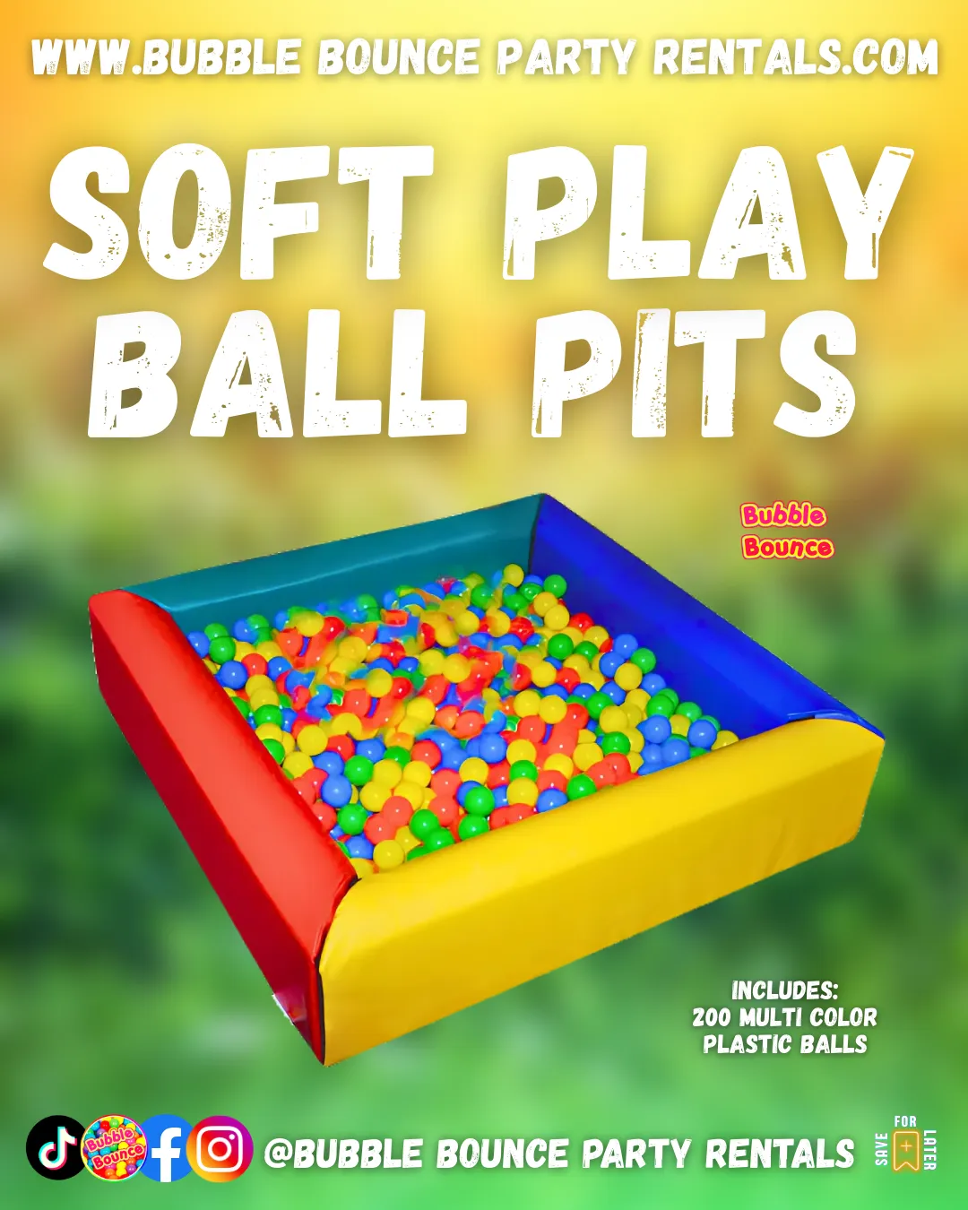 Bubble Bounce Soft Play Ball Pit – Includes 200 Balls - 🧸