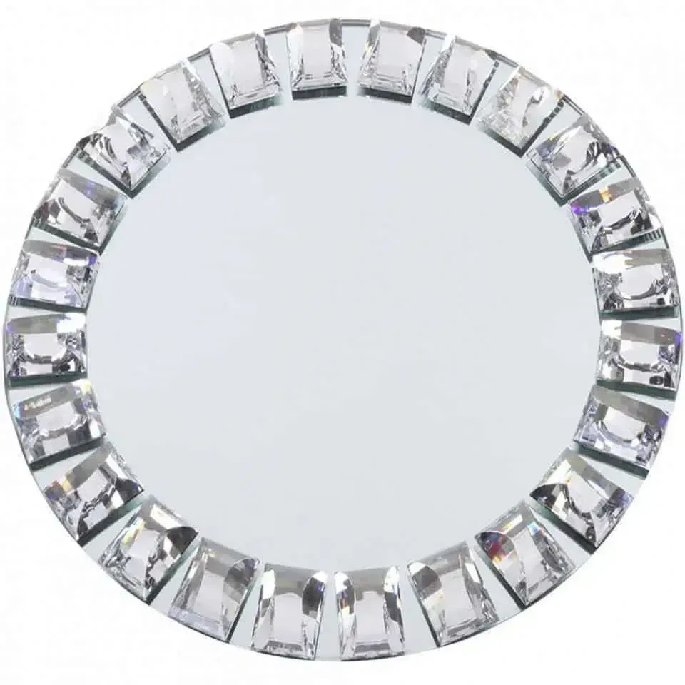 Silver Mirror Rim Charger Plate