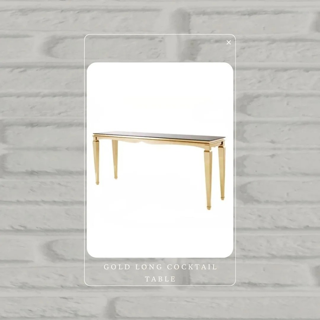 Gold Long Cocktail Table