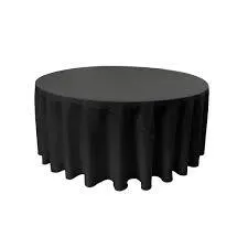 Black 5ft Round Polyester Linen Table Cloth 