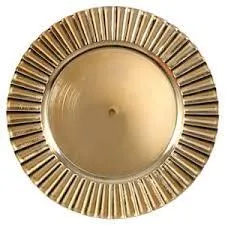 Gold Fluted Plastic Charger Plate, 13in.