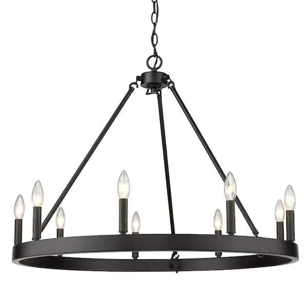 Black Wagon Wheel Chandelier