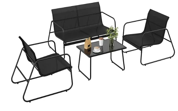 4-Piece Textilene Patio Conversation Set