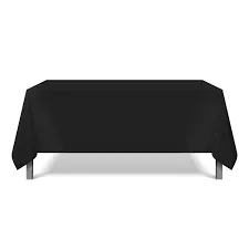 Black 8ft Polyester Linen Table Cloth Chair Length