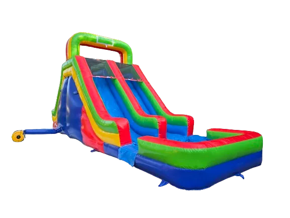 Large Double Waterslide with Pool