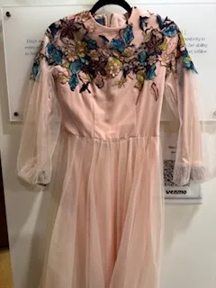 1269 M Pink with colorful flowers