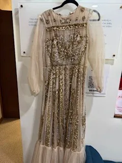 1321 M Cream and Gold Beaded