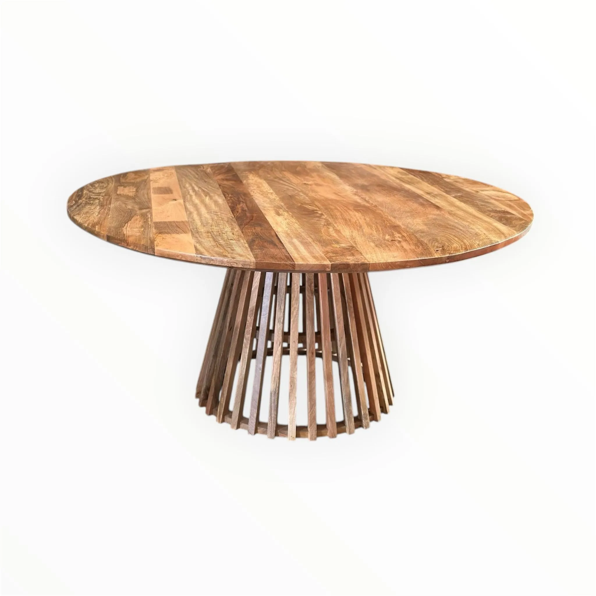 luxe houten dinertafel  Ø160 cm