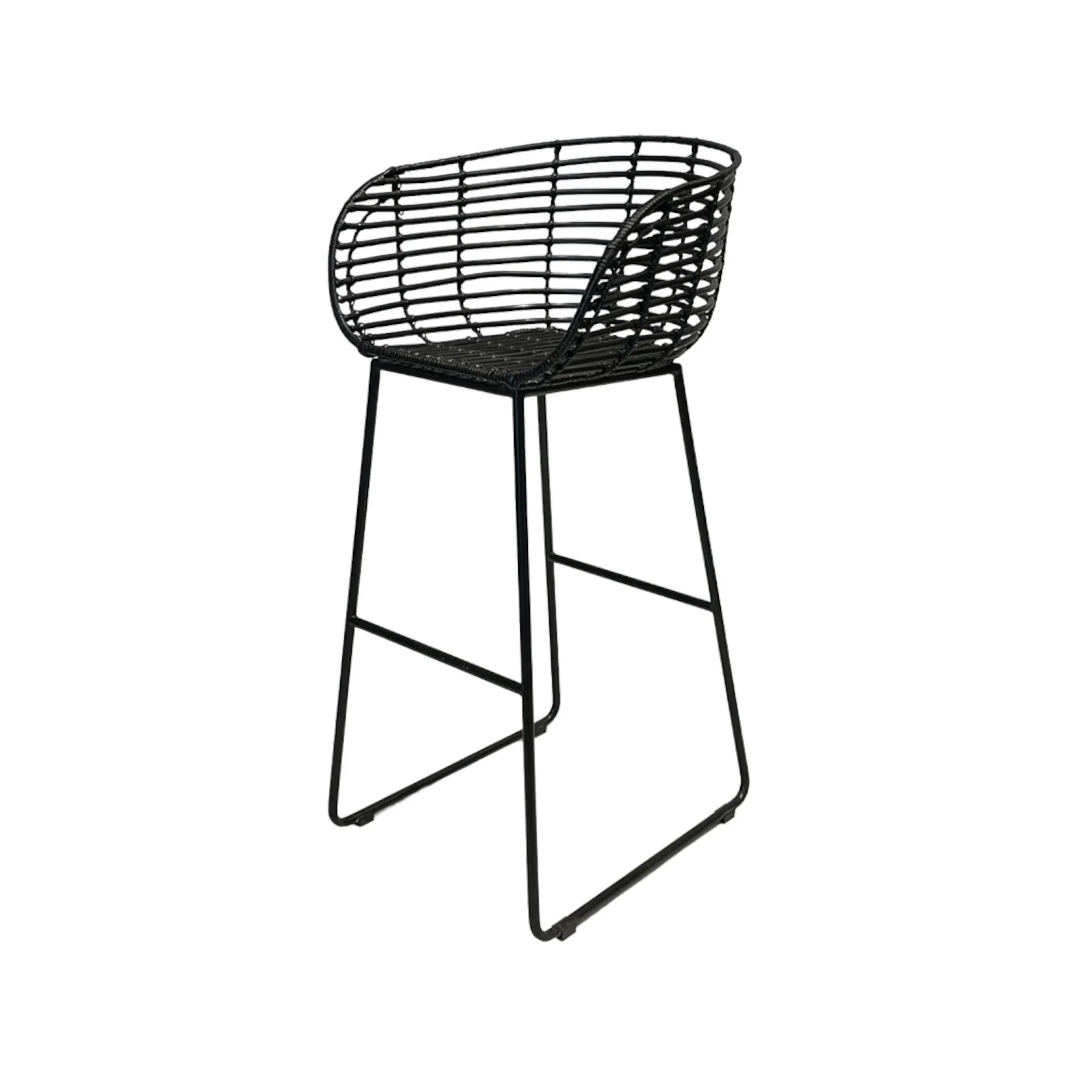 Rotan barkruk Pure- verhuur- zwart 