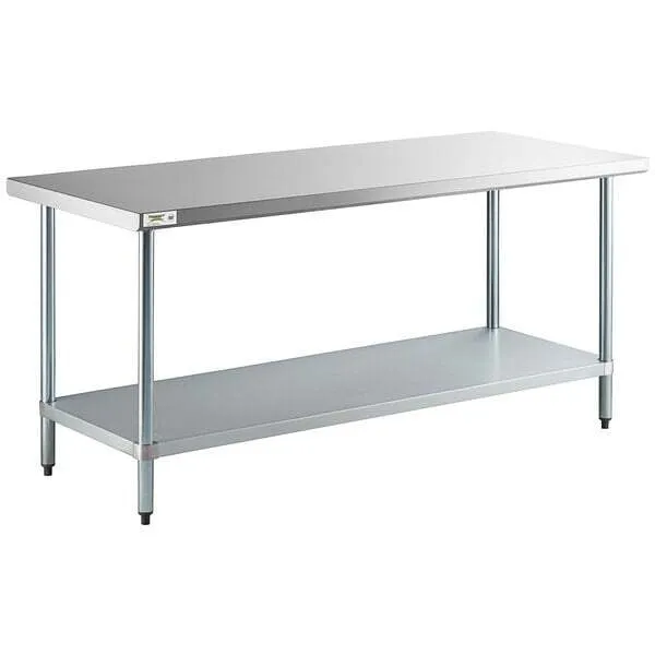 stainless steel kitchen tables - folding legs, 6ft 