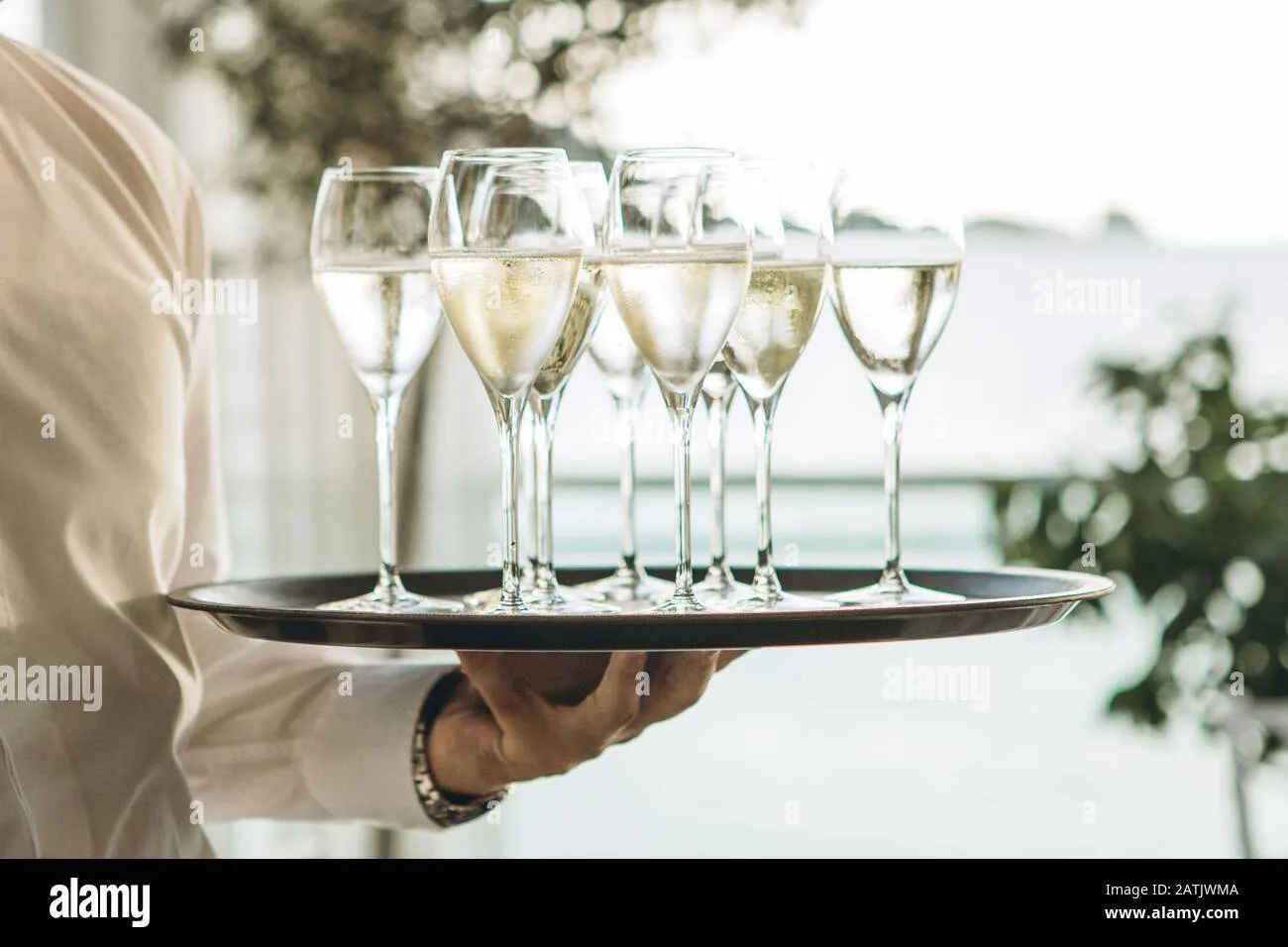 Wine service trays