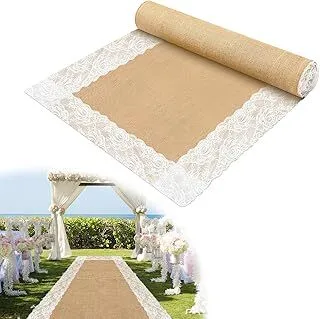 20 Ft x 40 Inch Natural Burlap Wedding Aisle Runner