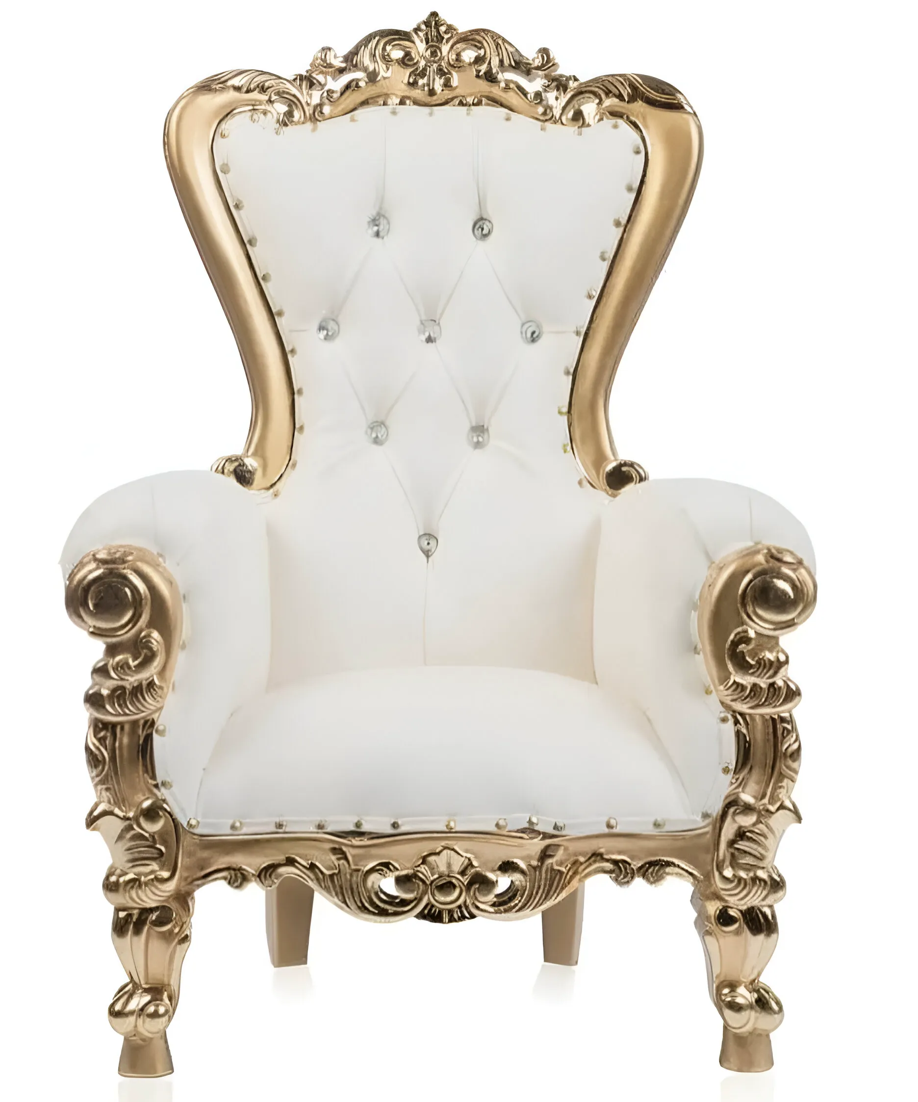 Baby Throne Chair White Gold