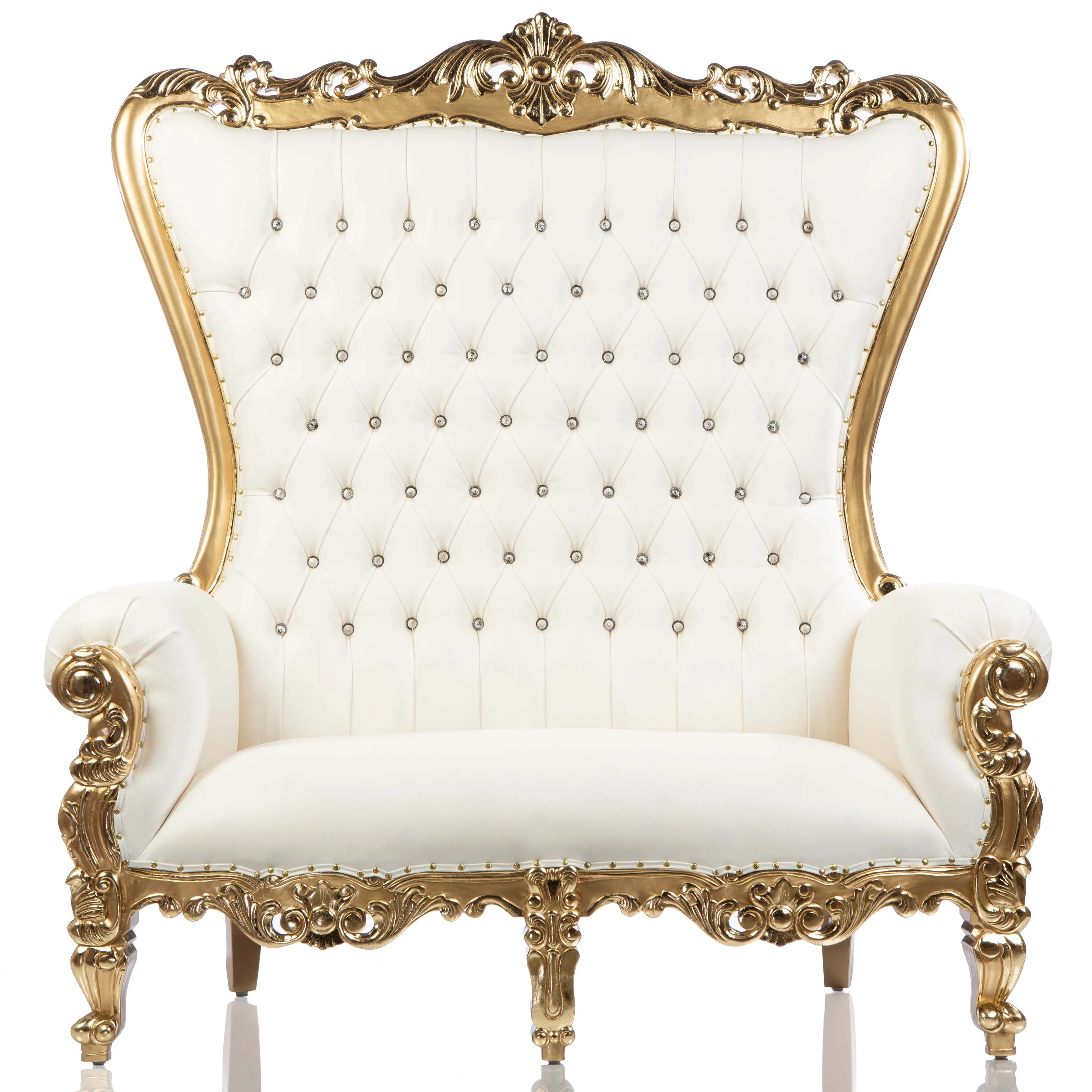 Double Throne Chair White Gold