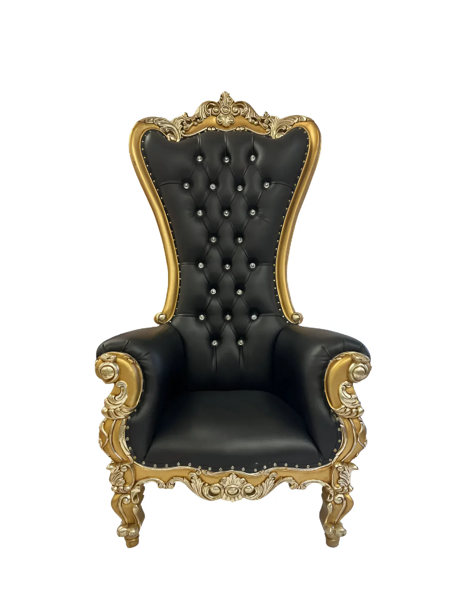 Single Throne Chair Black Gold