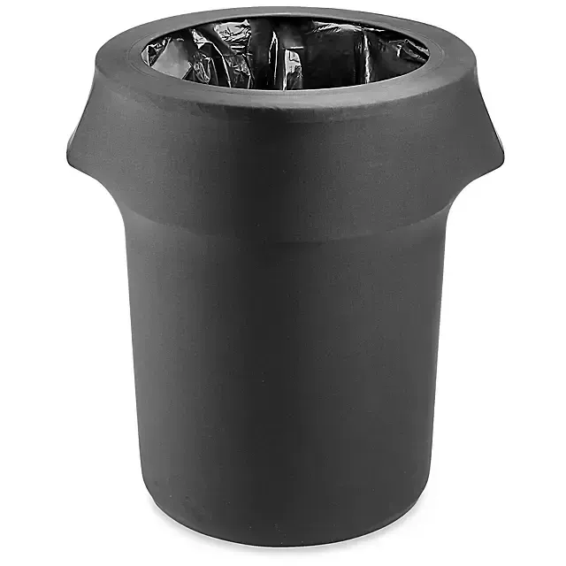 Trash Can with Black Spandex Cover