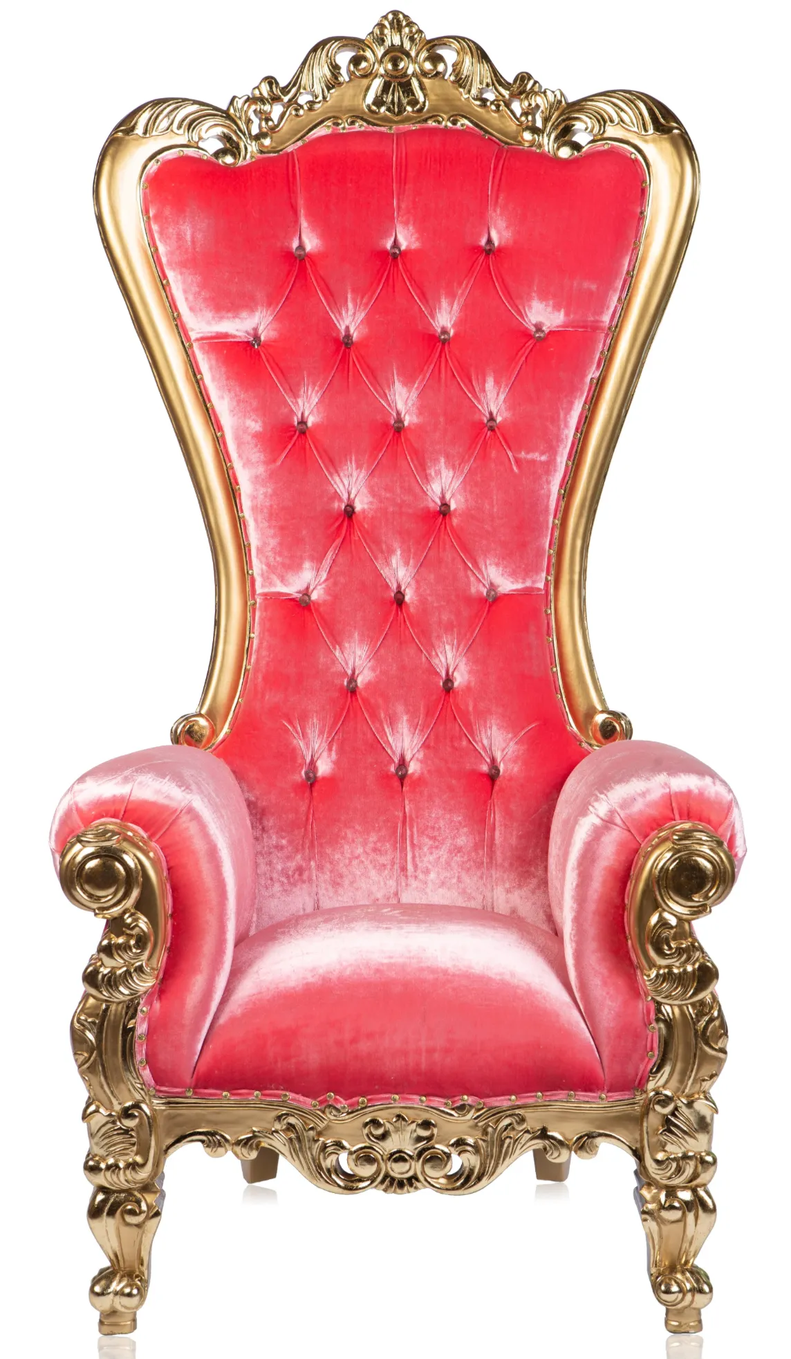 Single Throne Chair Pink Velvet