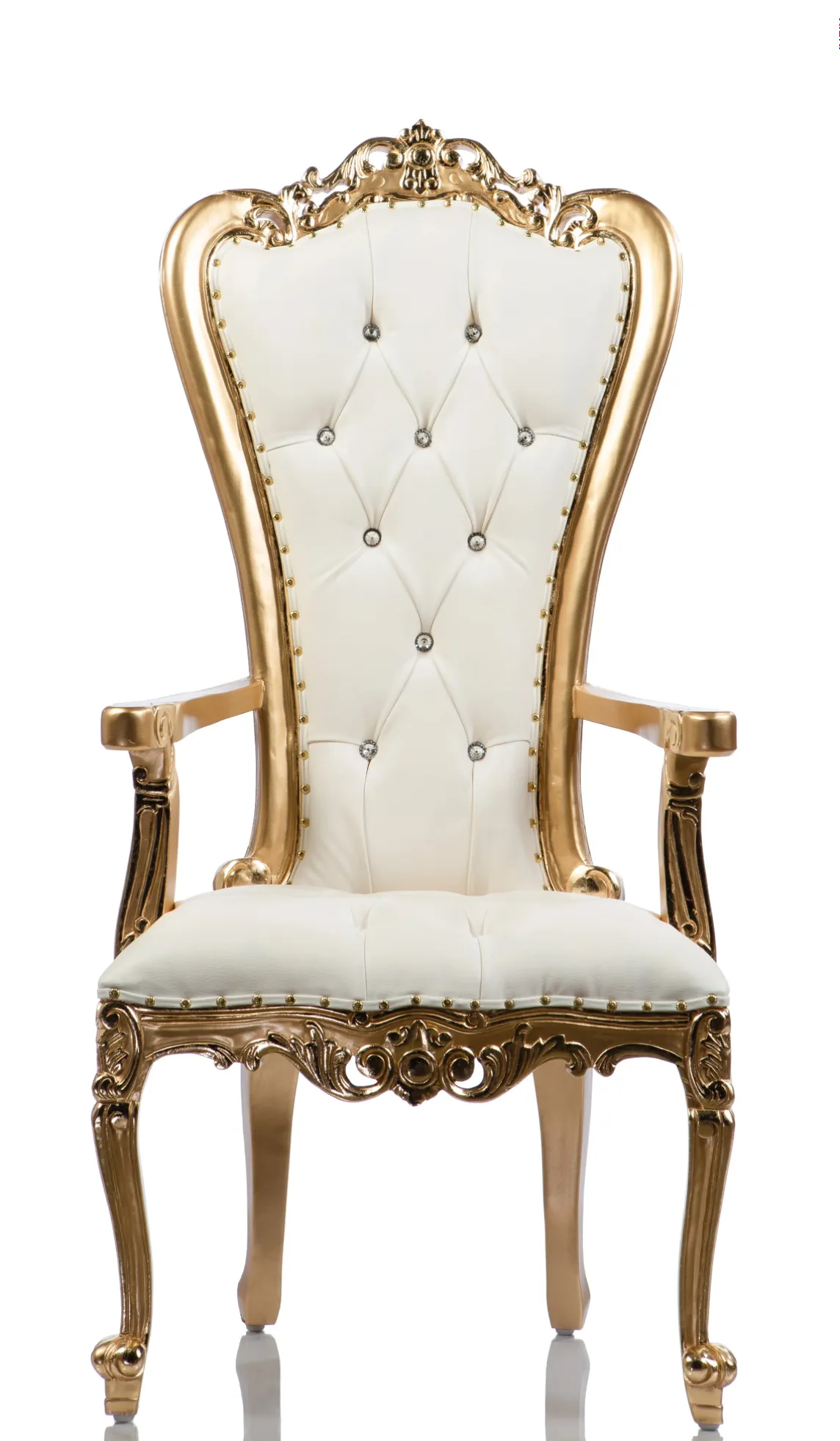 Small Throne Chair White Gold