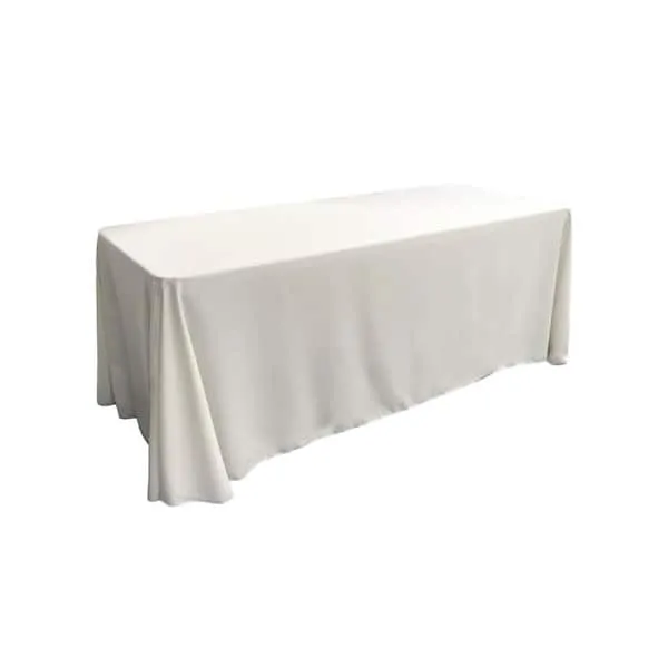 White Linen 6 Foot Tablecloth (90 x 132") Floorlength