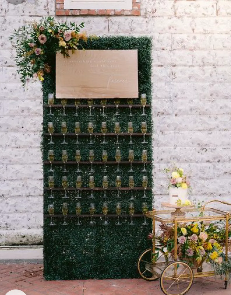 Greenery Backdrop Champagne Holder