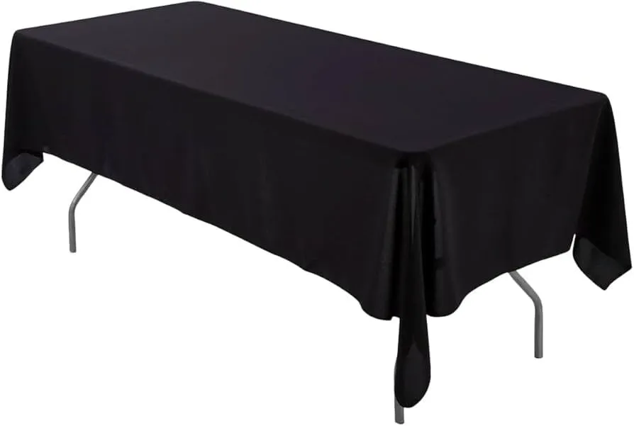 Black 70 x 108" Table Linen Rectangular (6 foot table - 15" Overhang)