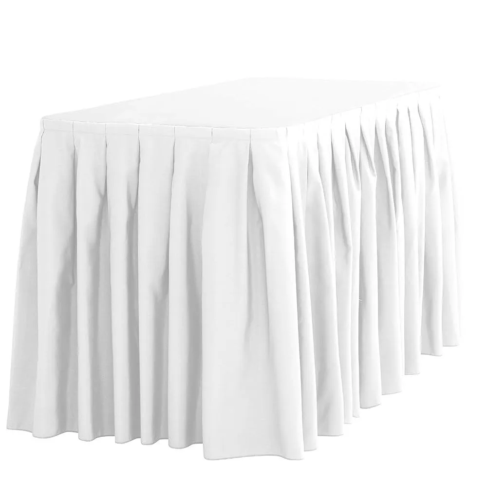 White Table Skirt 8 Foot Banquet
