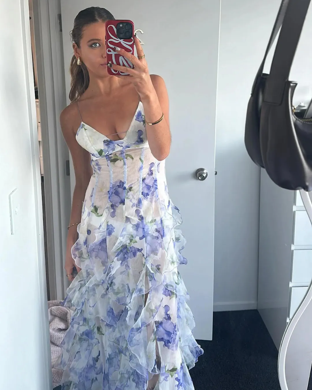 Menti Santorini Iris Flower Maxi Dress