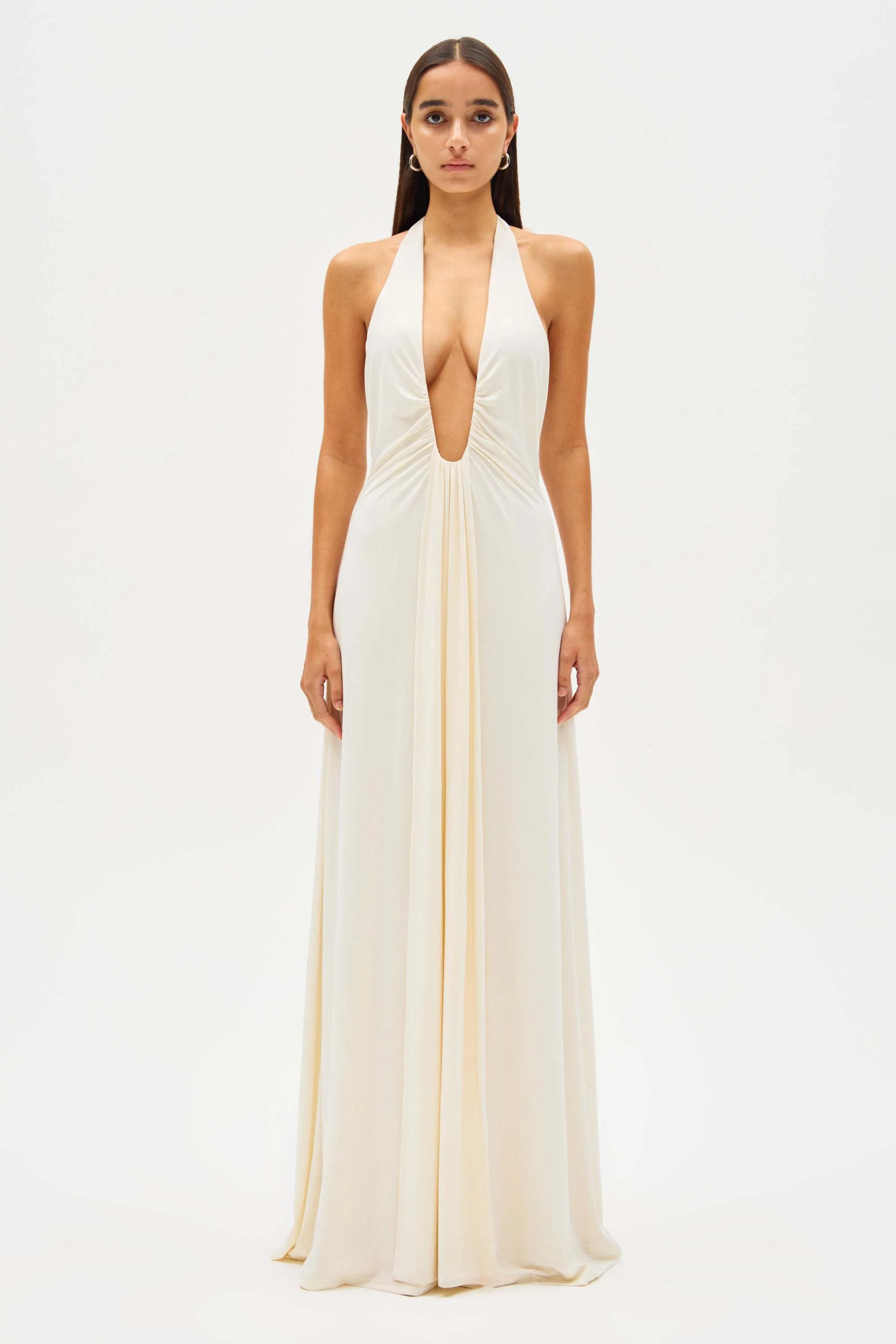 Misha Jennifer Cupro Maxi Dress Ivory