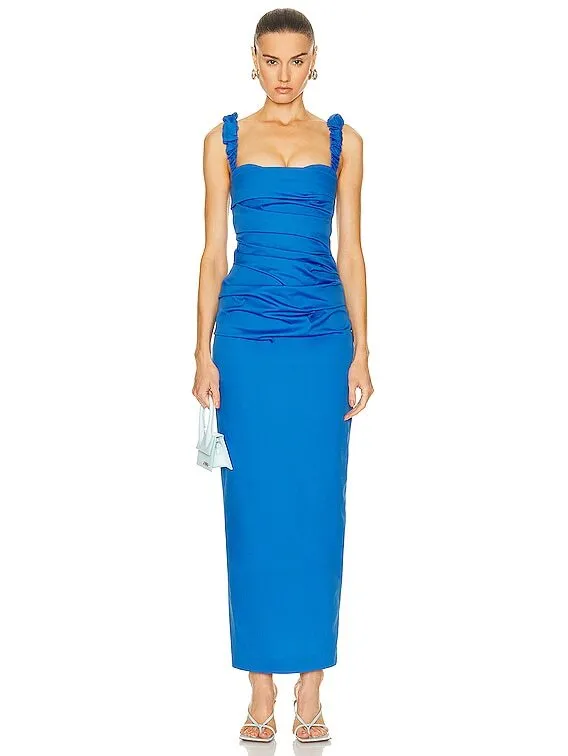 Sir The Label Cobalt Azul Balconette Gown