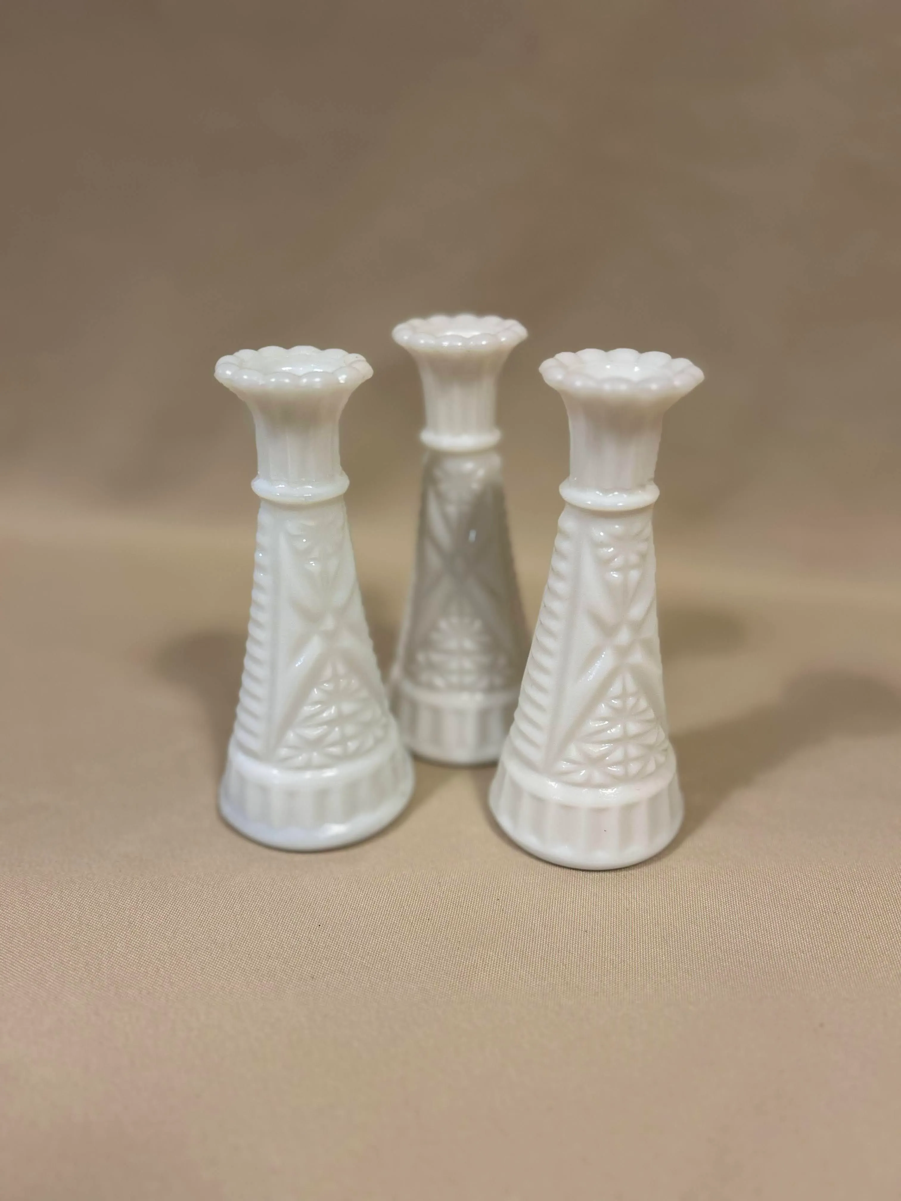 White Milk Vases - Short