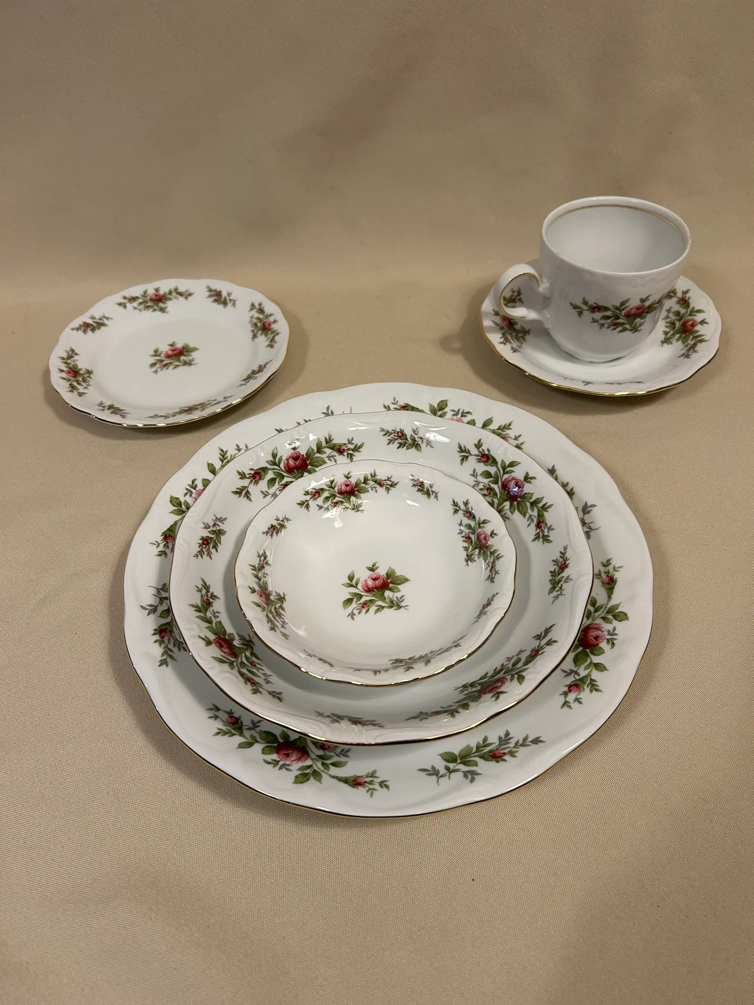 Gold Floral China Set