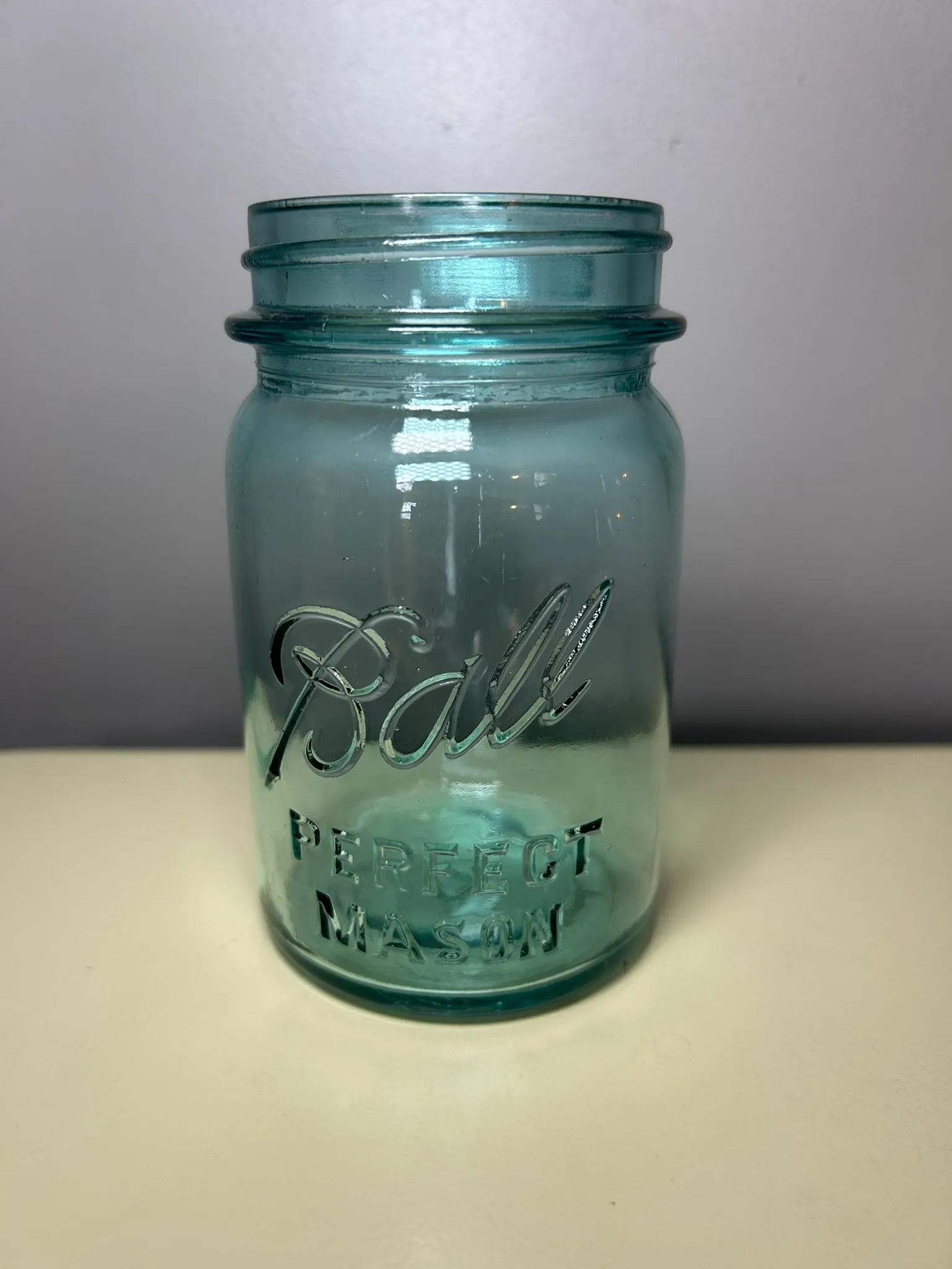 Blue mason jar