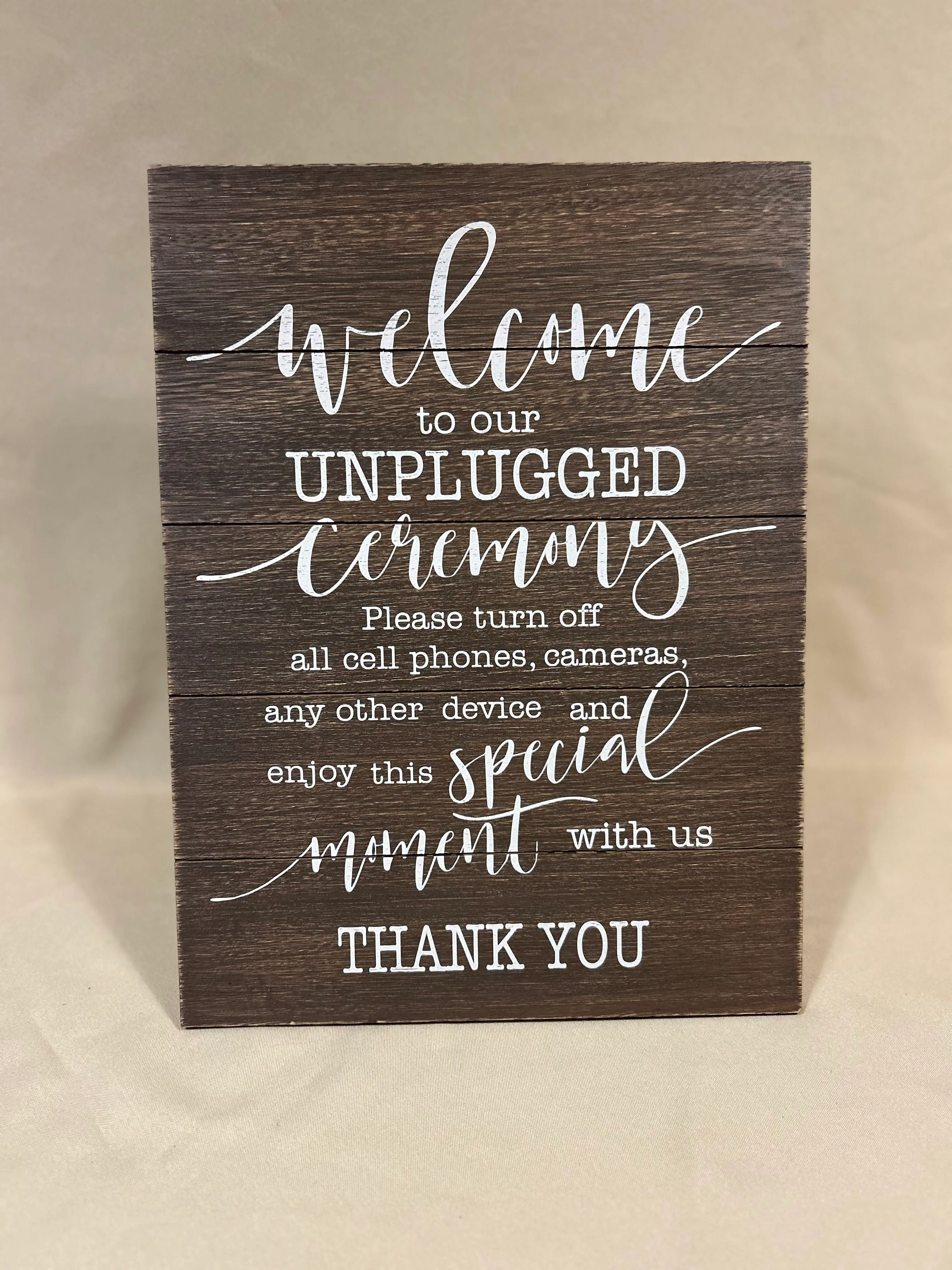 Unplugged Ceremony Sign