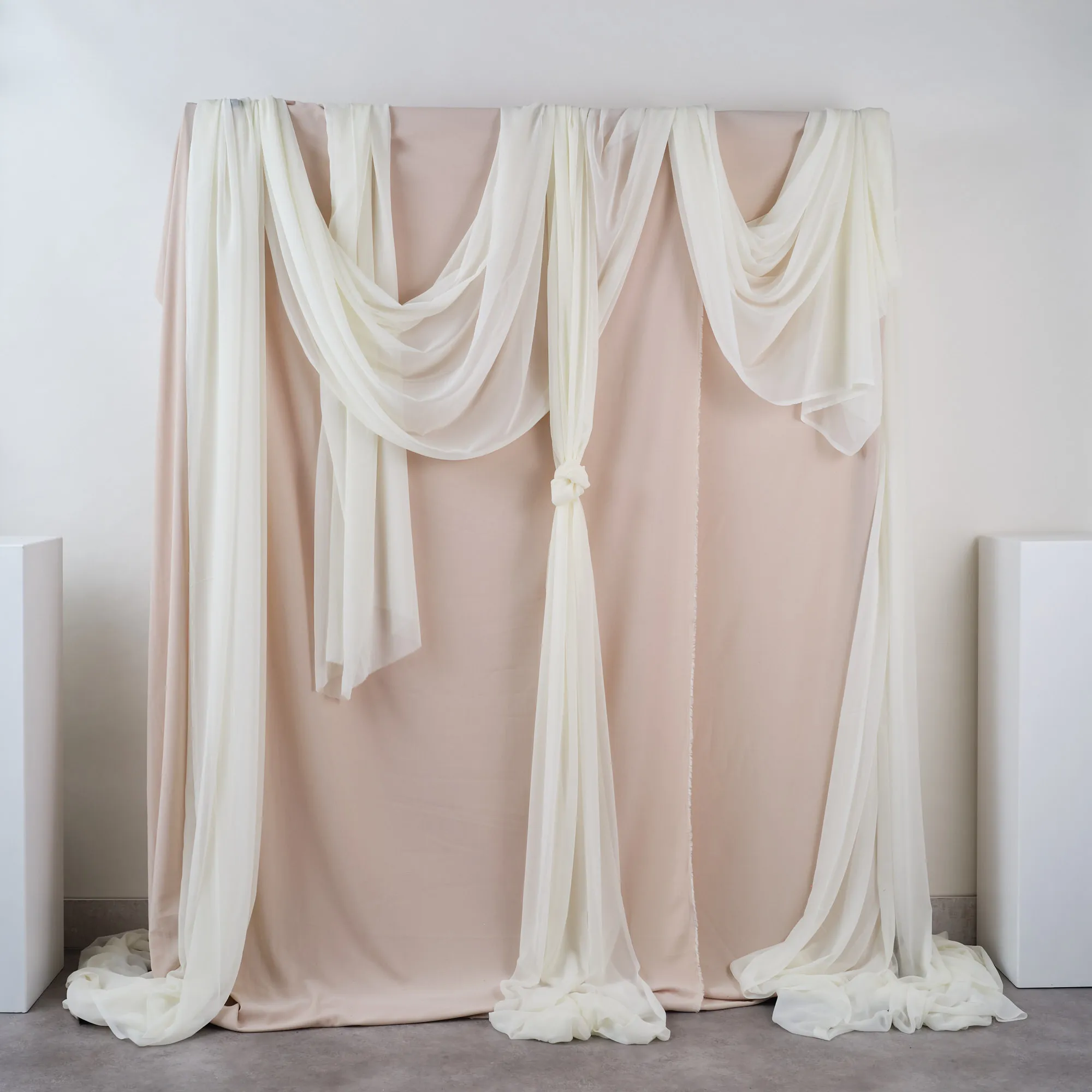 Fabric backdrop for arch