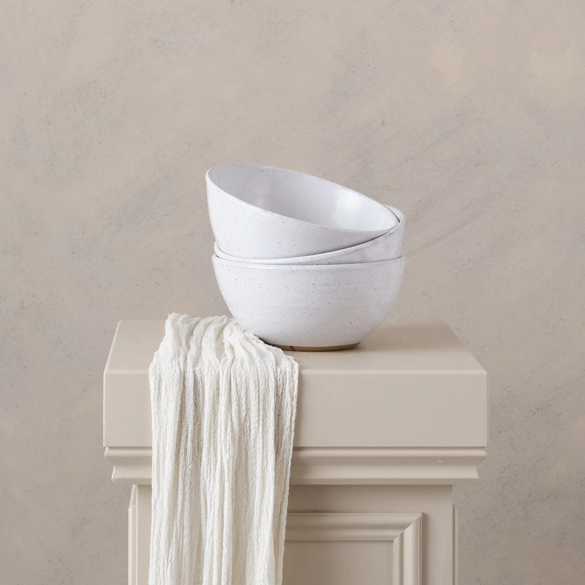 Large white ceramic Botanique bowl 