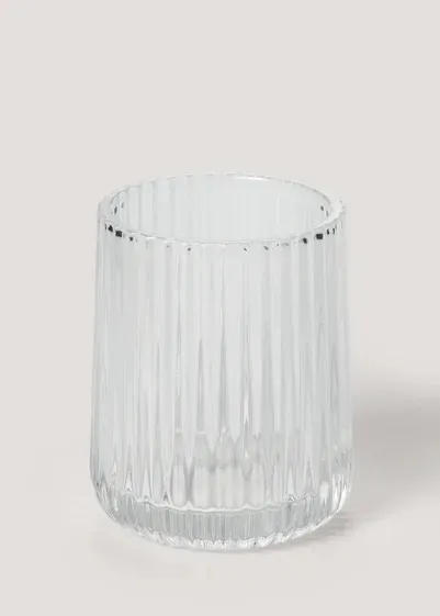Small ribbed glass jar 