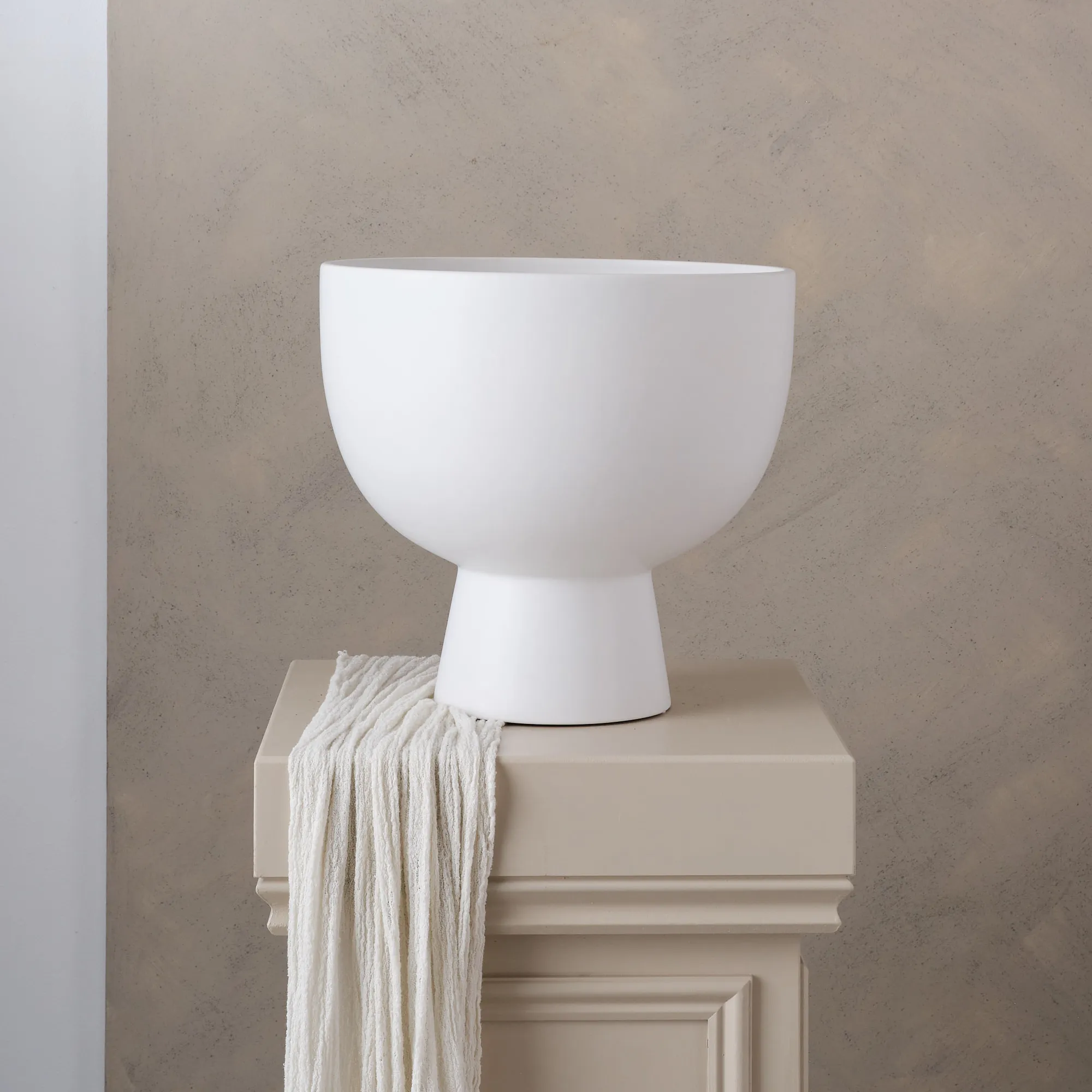 Large ceramic white contemporary vase