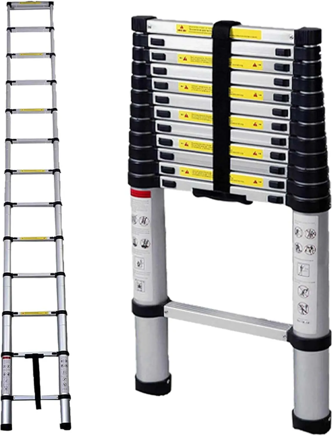 Heavy-Duty Stainless Steel Telescopic Step Ladder