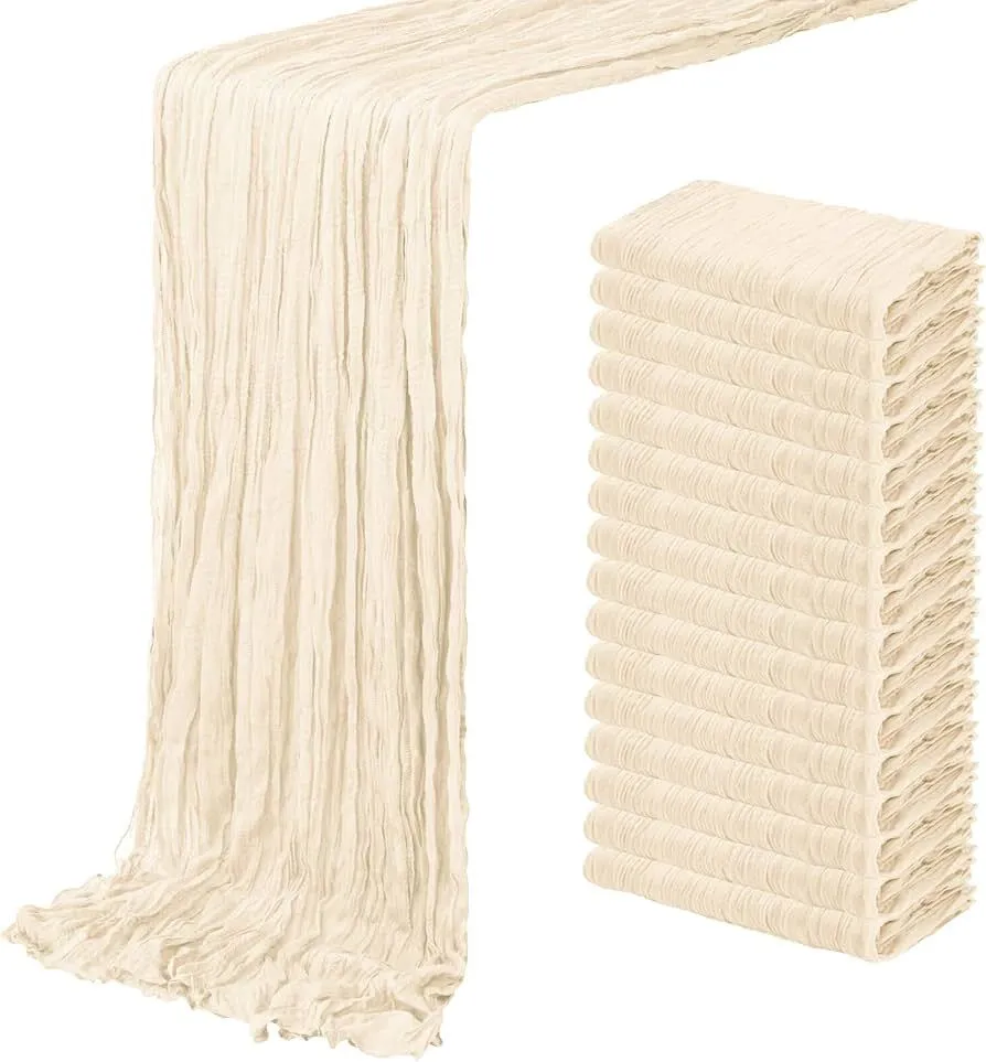 Ivory Cheese Cloth Table Runners