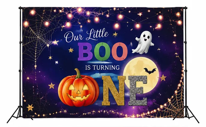 Halloween First Birthday Backdrop
